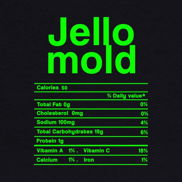 Jello Mold Nutrition facts Food Funny Christmas Thanksgiving Gift by issambak